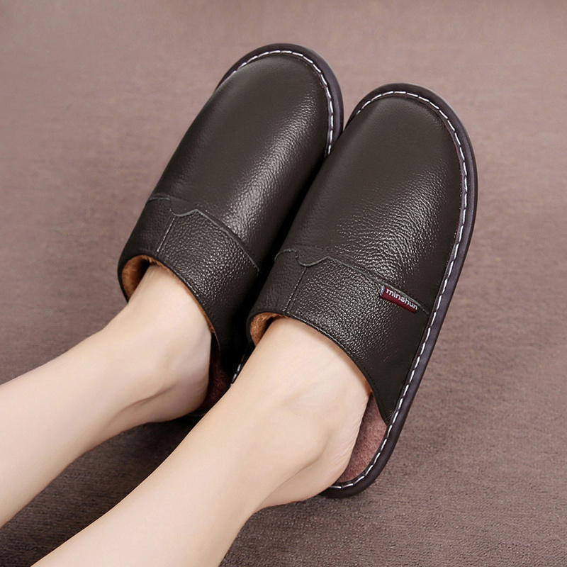 รองเท้าแตะหนังแท้แบรนด์โฮม สำห - Flip Flop Leather Men บทวิจารณ์และราคา