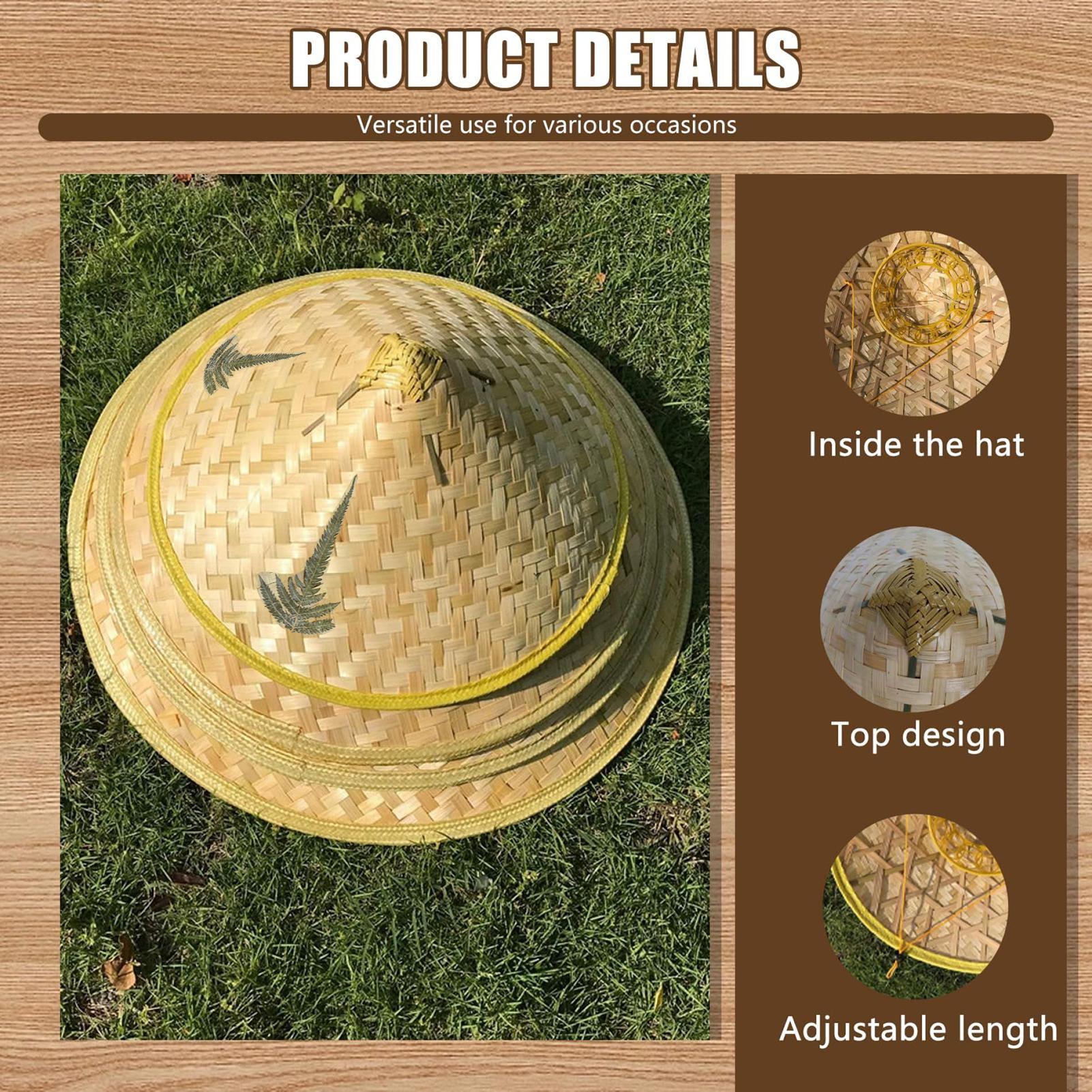 หมวกฟางจีนทำมือจากหวายพร้อมสาย - Bucket Hat Straw บทวิจารณ์และราคา