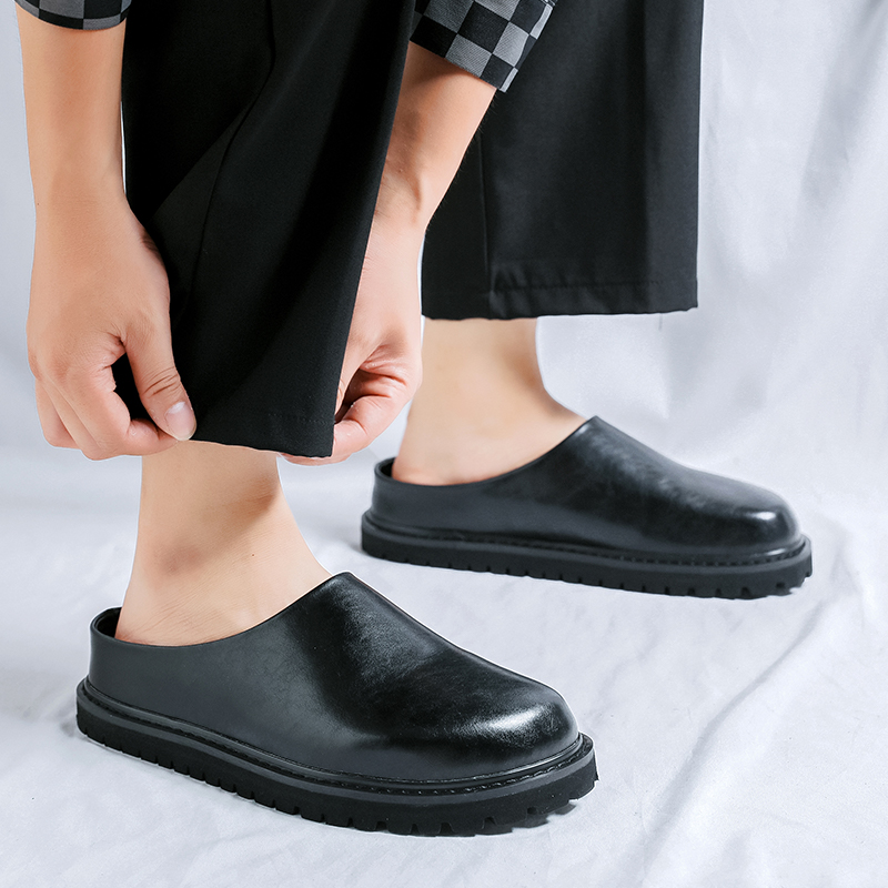 แพลตฟอร์มแฟลตหนังล่อผู้ชายครึ่ - Flip Flop Leather Men บทวิจารณ์และราคา