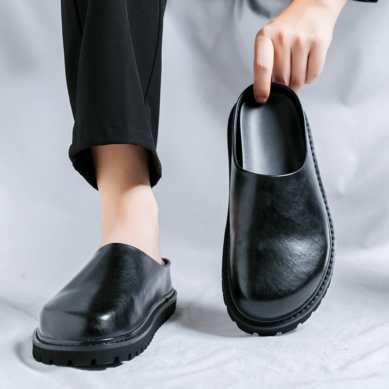 แพลตฟอร์มแฟลตหนังล่อผู้ชายครึ่ - Flip Flop Leather Men บทวิจารณ์และราคา