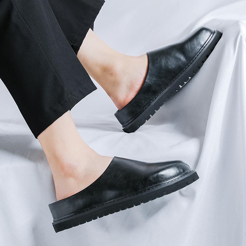 แพลตฟอร์มแฟลตหนังล่อผู้ชายครึ่ - Flip Flop Leather Men บทวิจารณ์และราคา