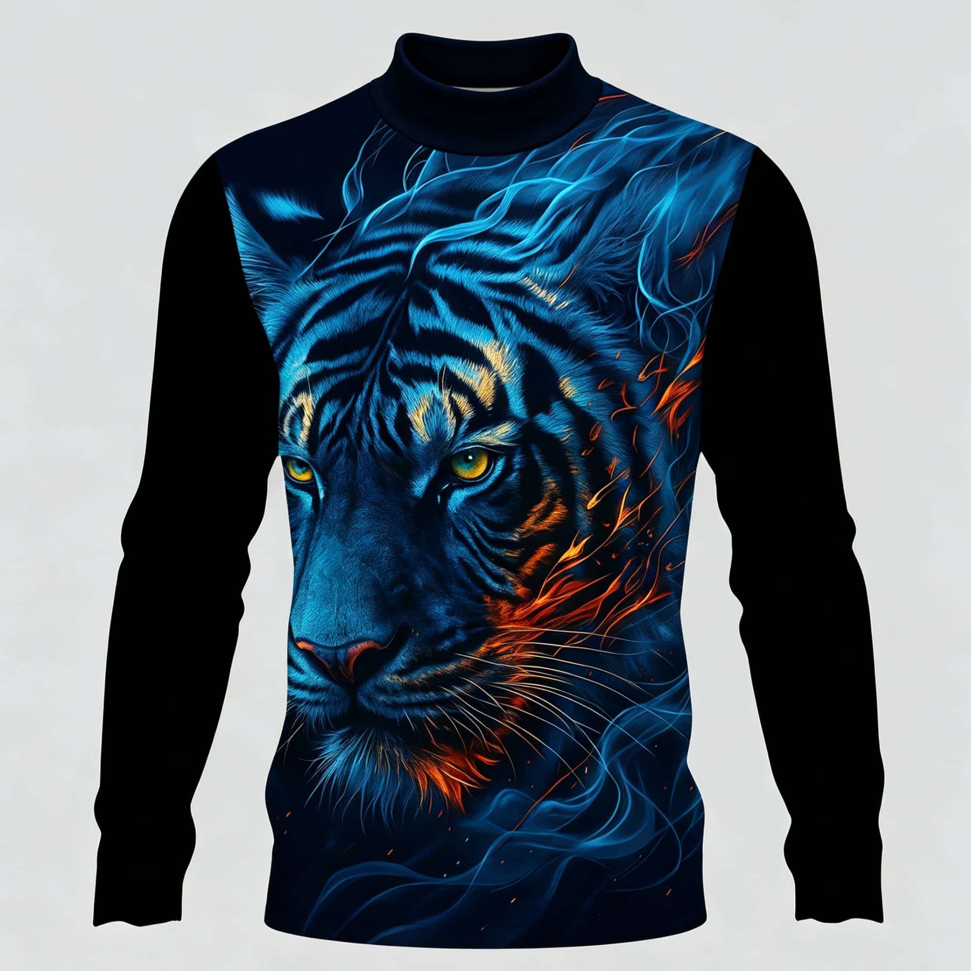เสื้อยืดแขนยาวคอเต่าลายเสือพิม - Tee Graphic Print บทวิจารณ์และราคา