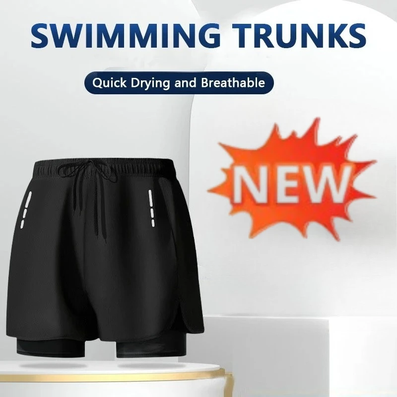 กางเกงว่ายน้ำชายแบบ 2-in-1 แห้ - Swim Trunk Quick Dry บทวิจารณ์และราคา