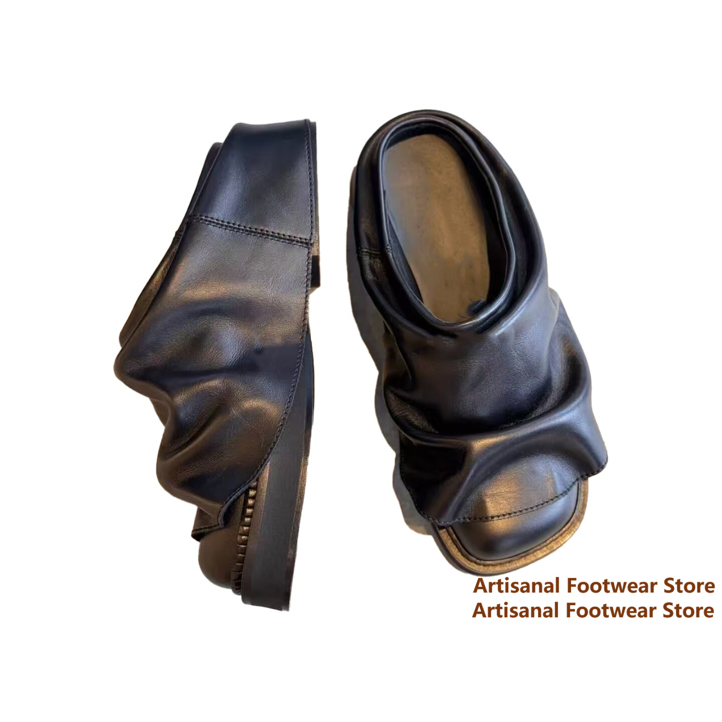 รองเท้าแตะหนังนิ่มแบบรัดส้น หั - Flip Flop Leather Men บทวิจารณ์และราคา